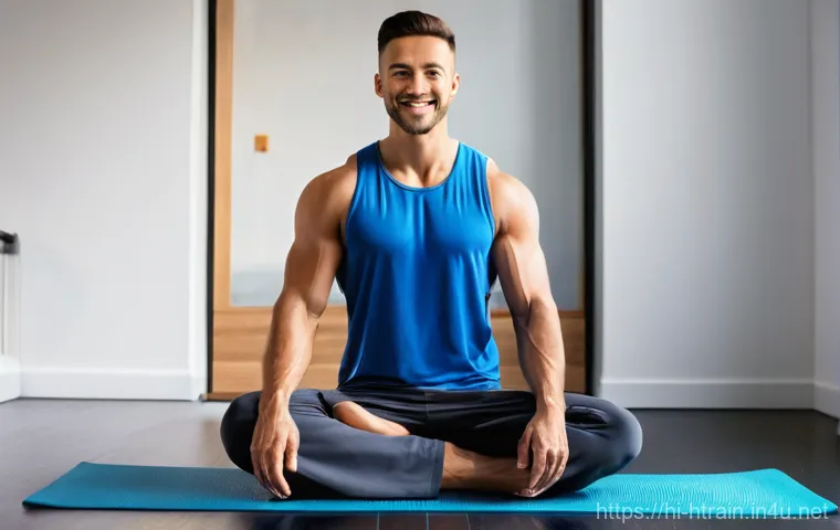 홈트 상체 운동 - **Prompt:** A dynamic, strong woman in her mid-20s to early 30s, dressed in a supportive sports bra ...